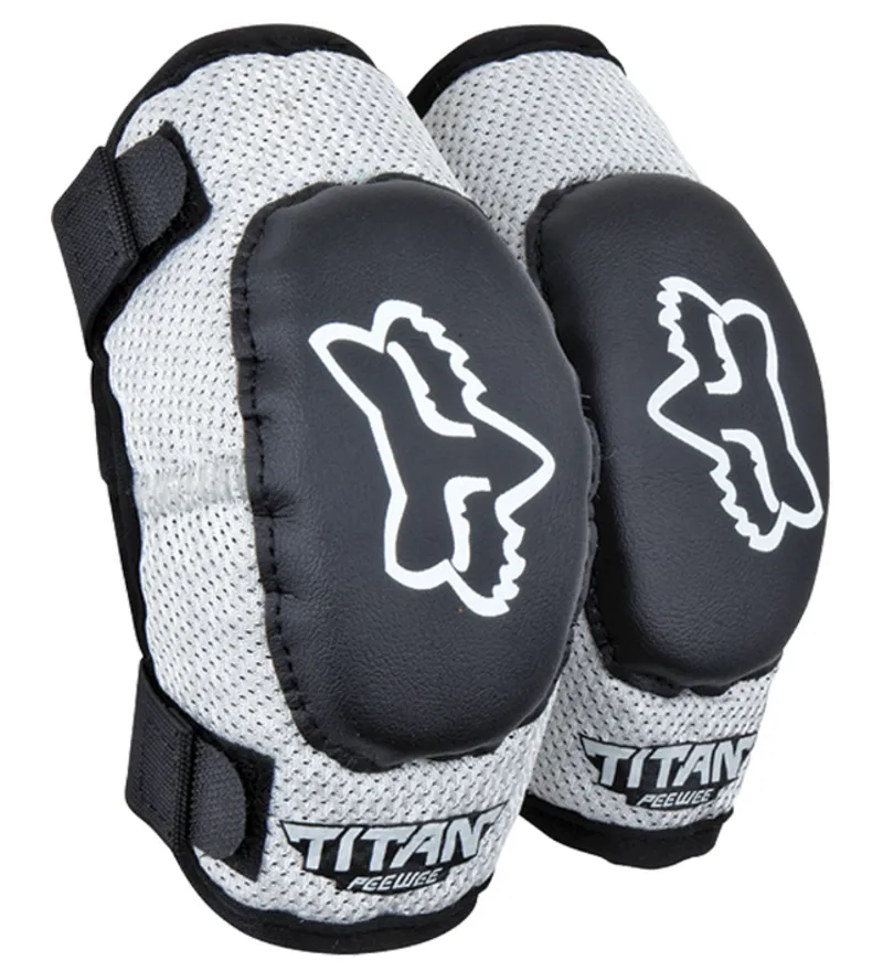 Fox Racing Youth Peewee Titan Elbow Guards in Black/Silver